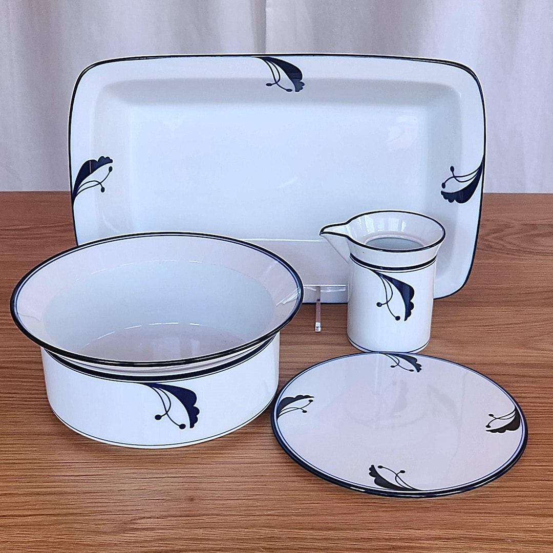 Vintage Dansk Flora Bayberry Dinnerware – Blue Floral Porcelain