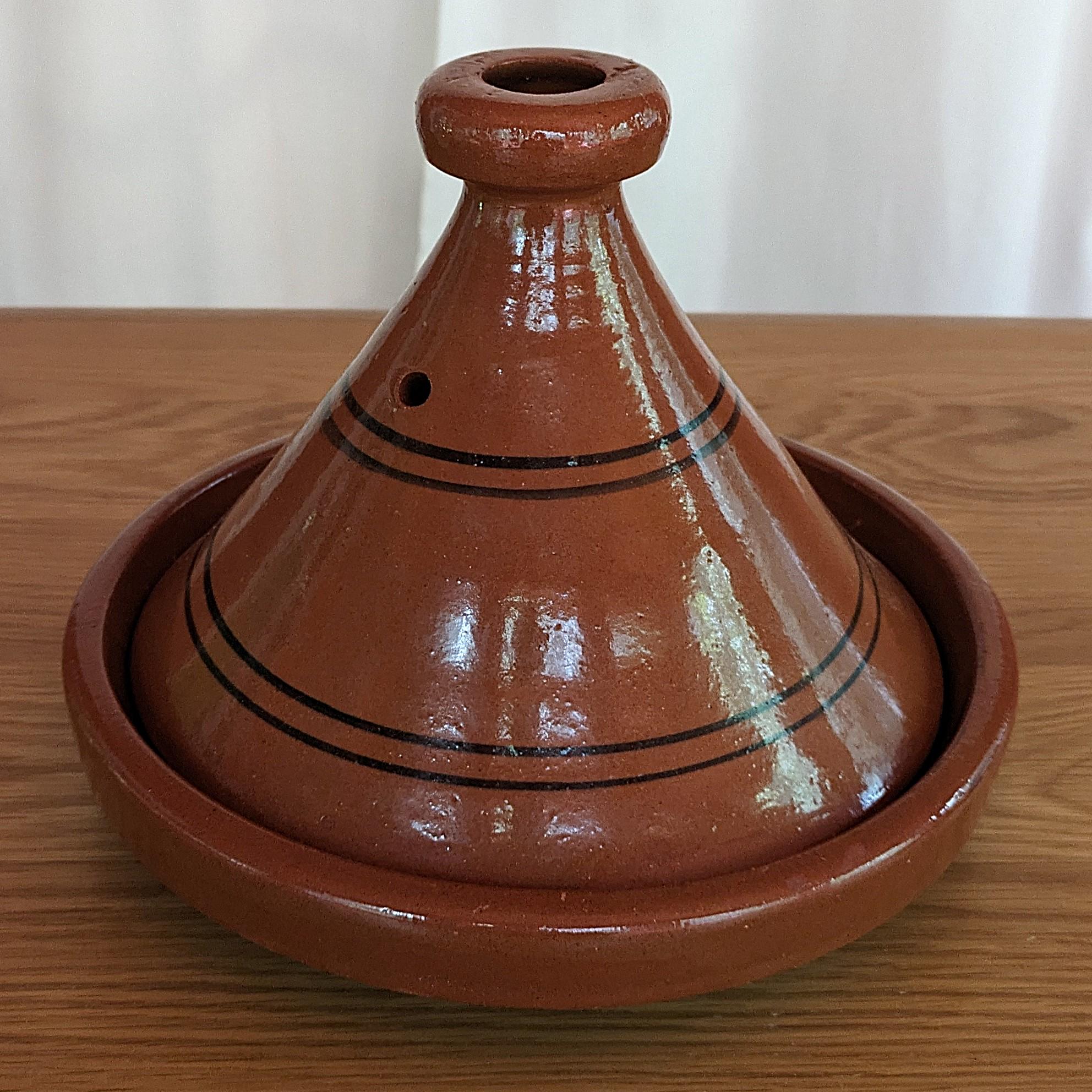 ヴィンテージモロッコタジン鍋 – 手作り粘土調理器具、キッチン装飾