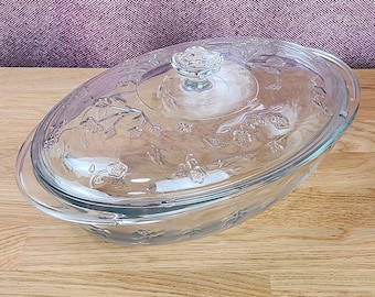 Vintage jaren 60 Anchor Hocking Savannah 2 Qt ovale glazen braadpanschotel
