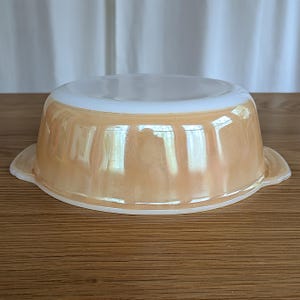 Vintage 1950er Jahre Fire-King Peach Luster 1,5 Quart Auflaufform Backform | Anker Hocking Ofengeschirr | Mid-Century Küche Dekor | Sammlerstück