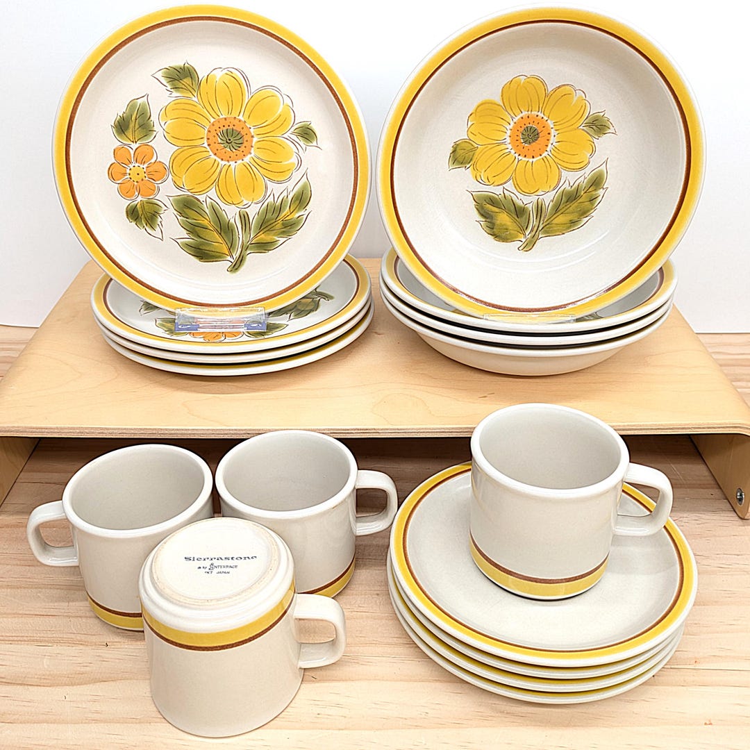 Vintage Sierrastone Idlewild by Interpace Japan Yellow Floral