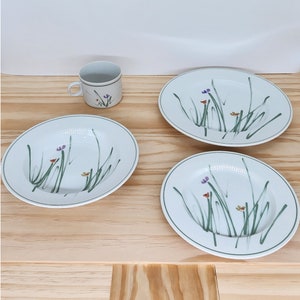 Vintage Mikasa Metro Sketch Book L9175 Dinnerware by Bob Van Allen - Floral Plates, Bowls, Mugs - Made in Japan (1985-1988)