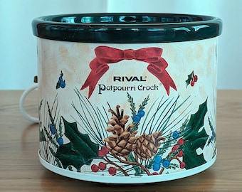 Vintage Rival Potpourri Crock 3206 Weihnachten Pinecone Holly Elektro Simmer Pot
