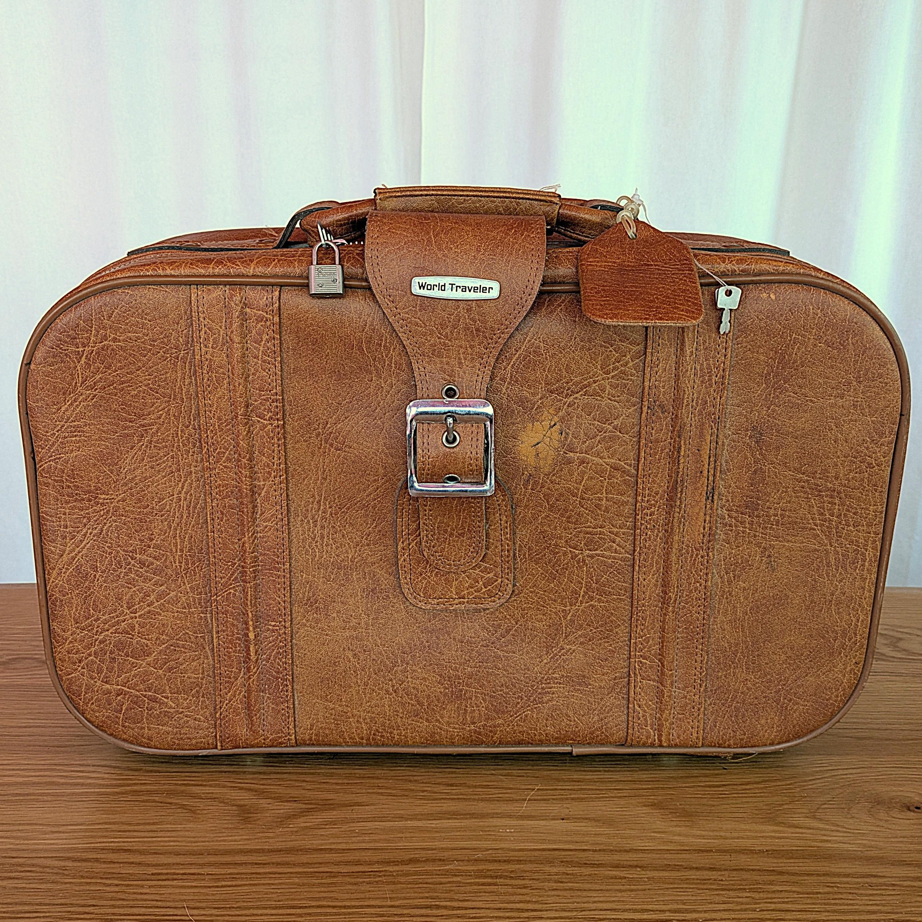 Vintage Korean World Traveler Hybrid Leather Luggage Set | 3 Piece