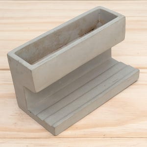 Concrete Desktop Planter & Pen Holder - Modern Succulent Pot, Minimalist Desk Organizer, Kikkerland Design for Office or Home Decor
