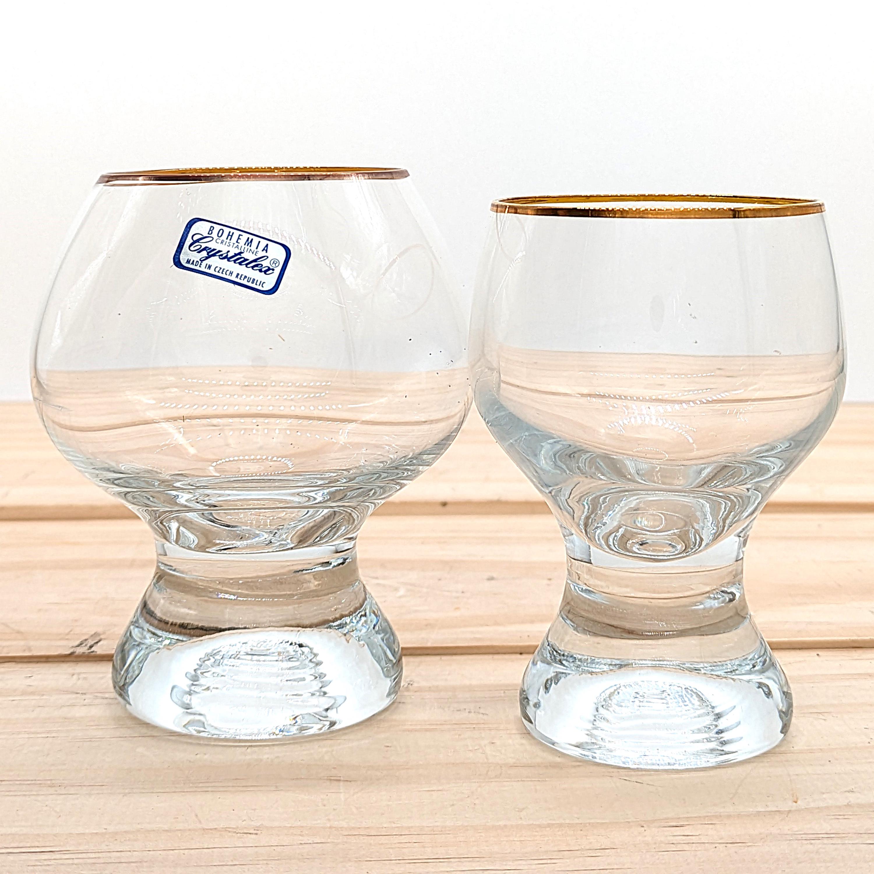 Bohemia Gina Crystal Glassware Set – Gold Rim, Czech-made - Etsy