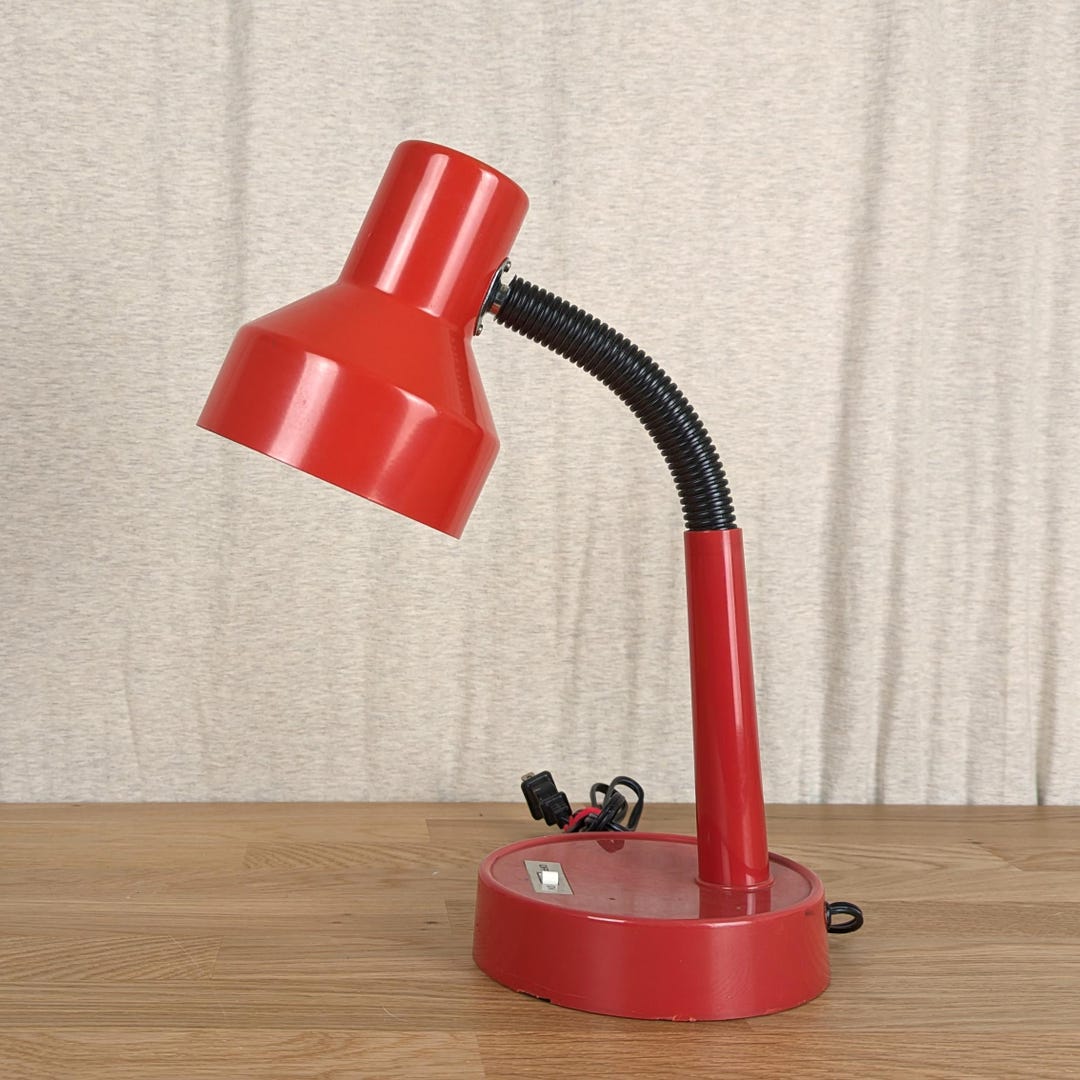Vintage Red Gooseneck Desk Lamp Retro Office Lighting Etsy vintage-red-gooseneck-desk-lamp-retro-office-lighting-etsy