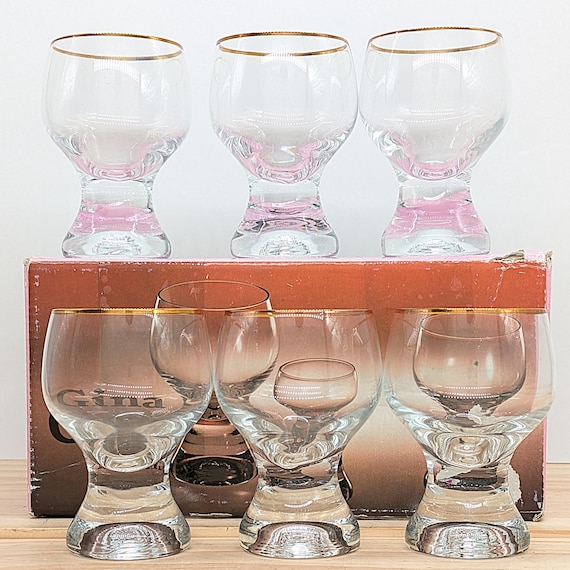 Bohemia Gina Crystal Glassware Set – Gold Rim, Czech-made - Etsy