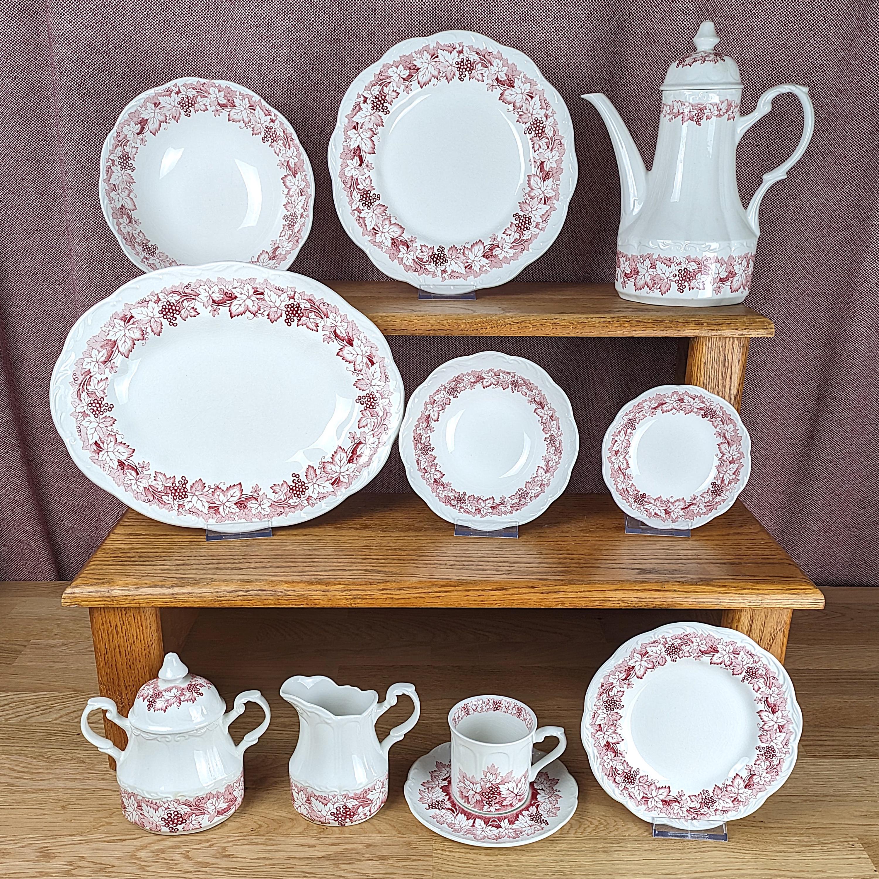 Red and white dinnerware