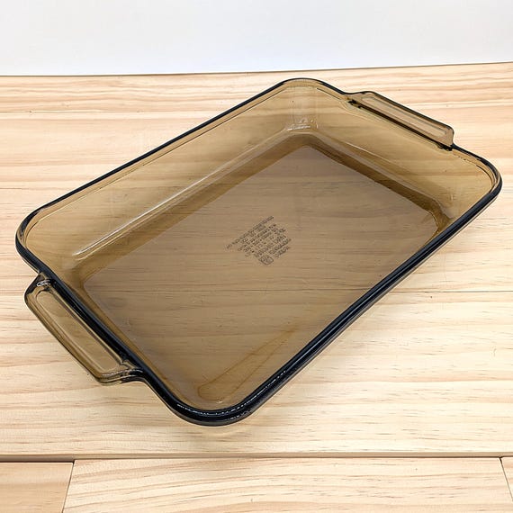 Vintage Anchor Hocking Smoke Brown Glass Baking Dish Qt