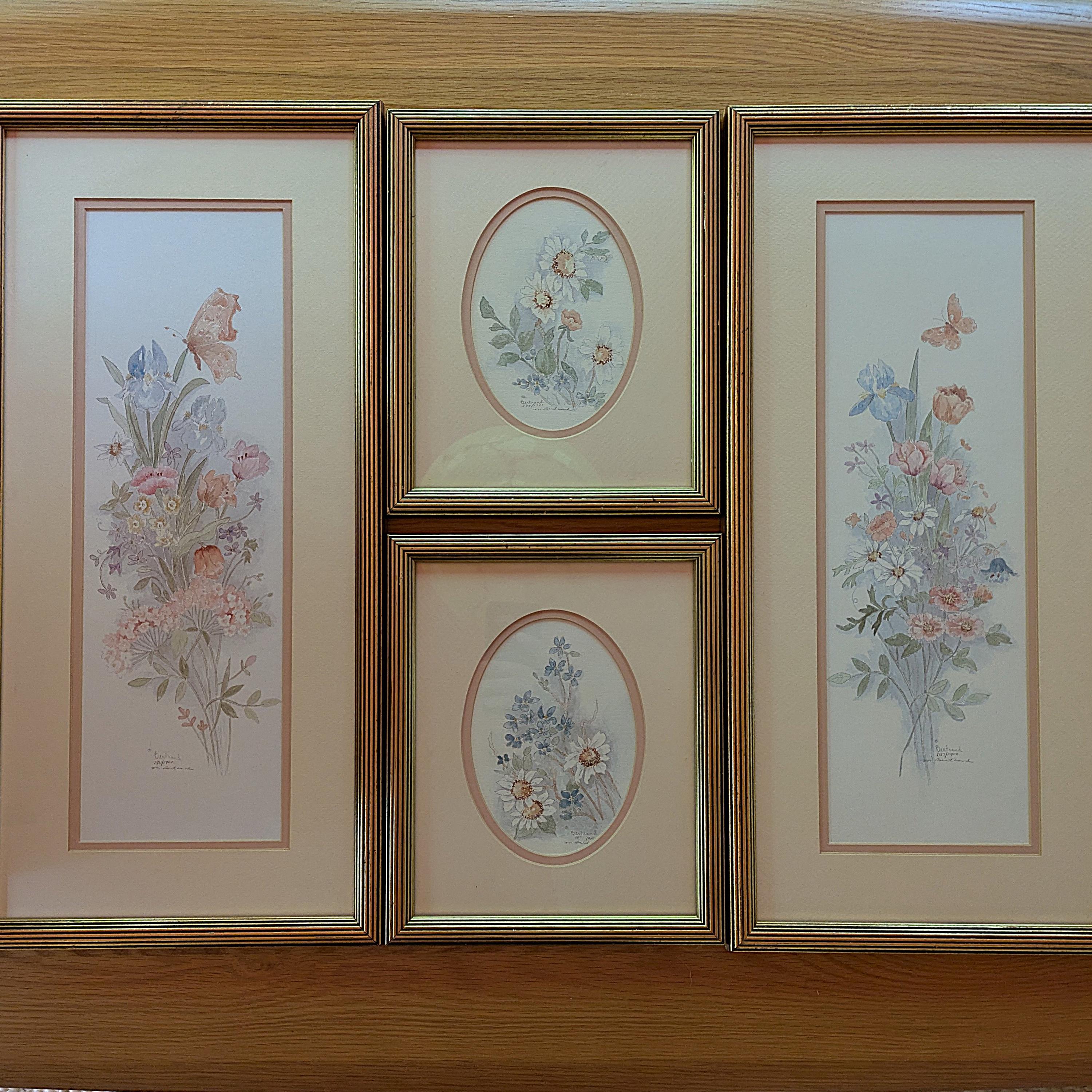 Mary Vincent Bertrand Signed Limited Edition Floral Art Set – 4