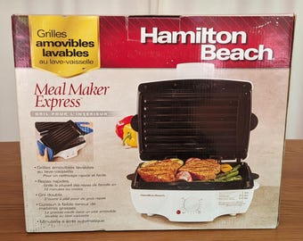 ¡Nuevo en su caja! Parrilla Hamilton Beach Meal Maker Express 25285 de estilo vintage.