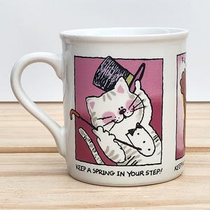 Vintage Hallmark Mug Mates Cat Coffee Mug - Made in Japan - 1980s Whimsical Collectible Gift - Keep a Song in Your Heart