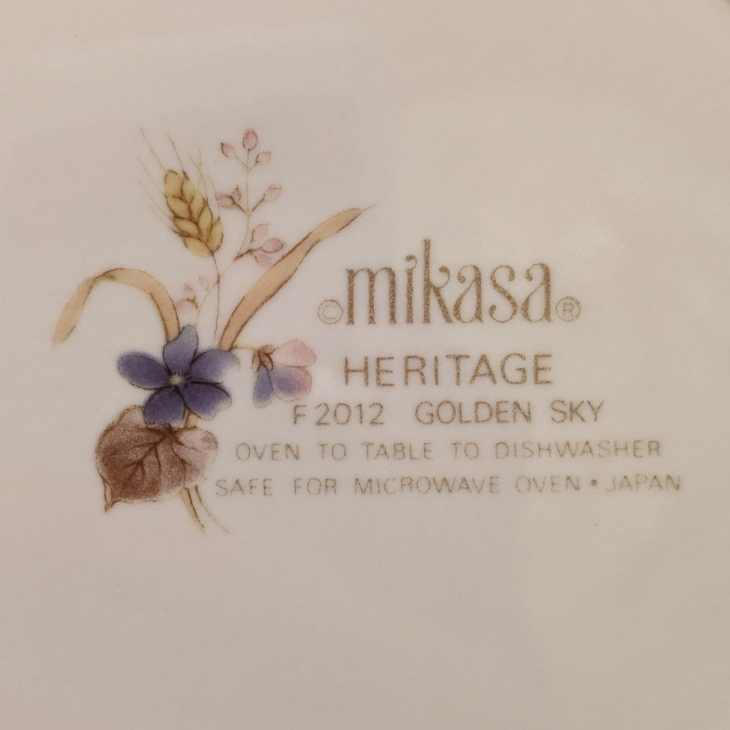 Vintage Mikasa Heritage Golden Sky Dinnerware, Floral Wheat