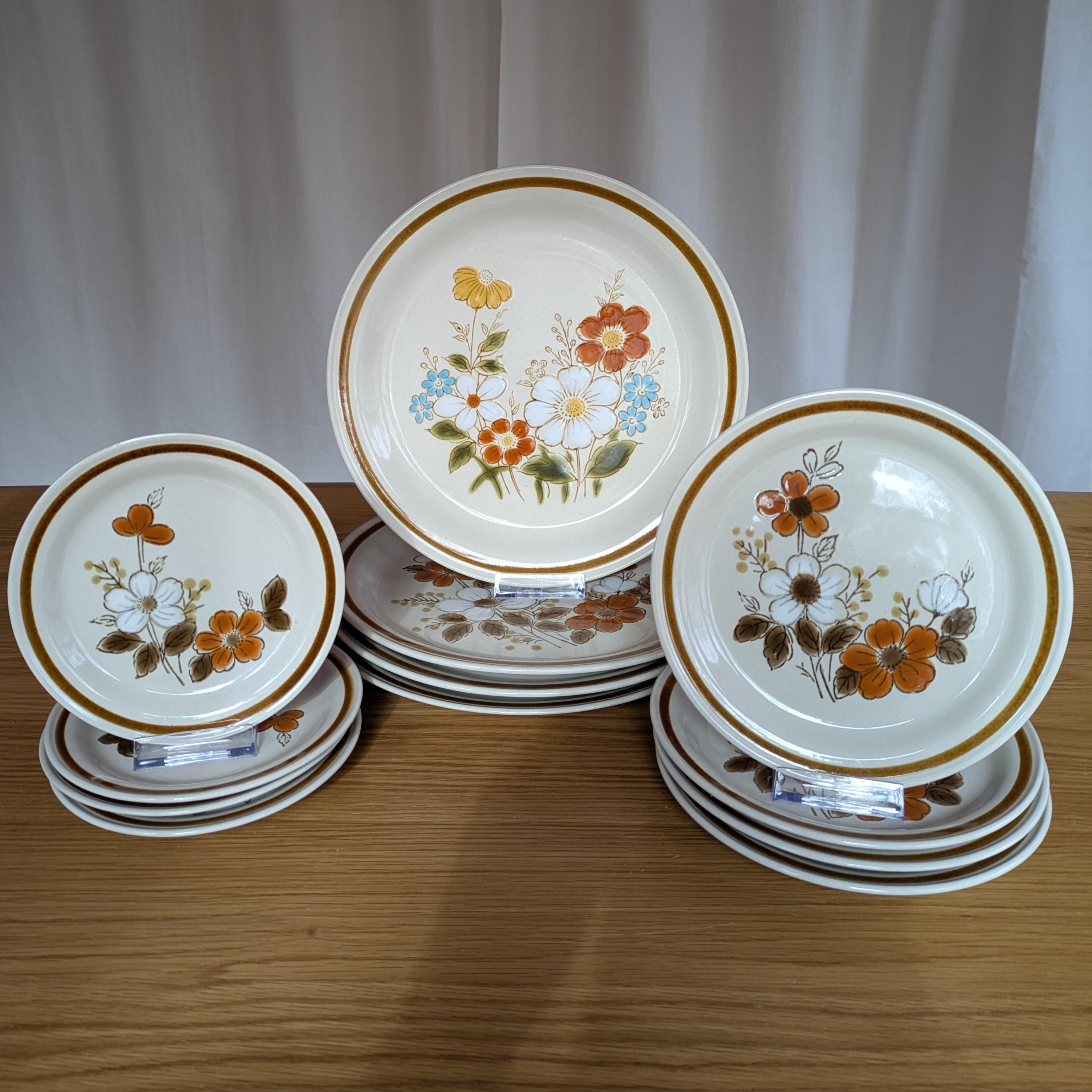 Vintage Japanese Highland Florals Mountain Floral Stoneware