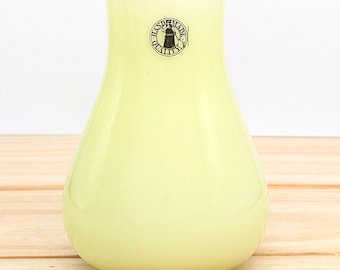 Vintage IKEA Hand-Blown Lime Green Glass Vase | Designed by Barbro Wesslander & Pia Amsell | Handmade 4.75” Minimalist Decor