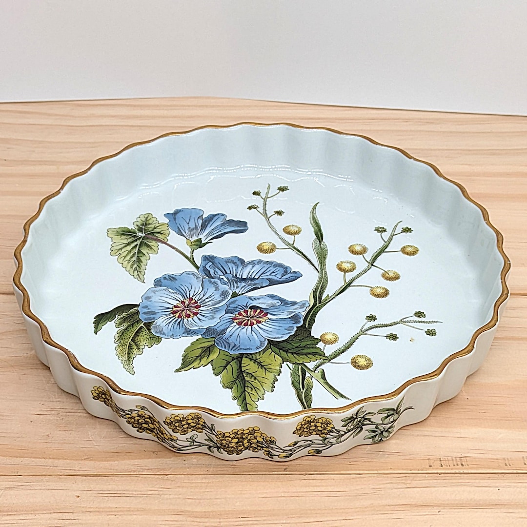 Vintage Spode Stafford Flowers Pie Plate - Sida & Acacia - 10.5