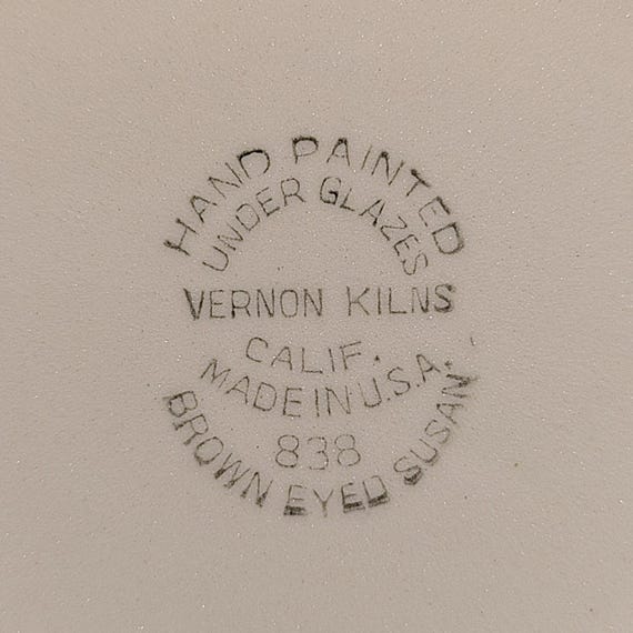 Vintage Vernon Kilns Brown Eyed Susan Dinnerware – Mid-century