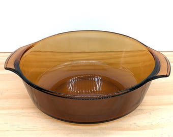 Vintage Fire King Bernsteinglas Auflaufform, 1.5 QT, Mid Century Backformen