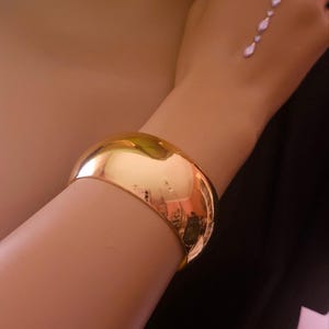 Handmade 24K Gold Plated Cuff Bracelet: Minimalist Bangle