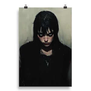 Art Print - Dark Gaze - Mysterious Woman