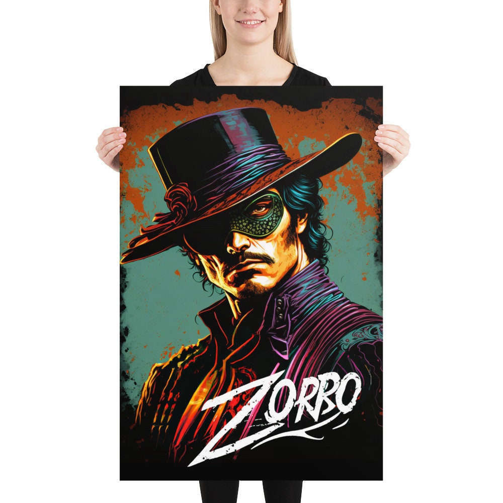 Art Print Zorro Wall Poster Etsy