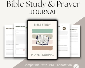 Digital Bible Study Guide and Journal | Prayer Journal | Reading Plan, Gratitude Journal, Scripture Study & Application Guides | PDF