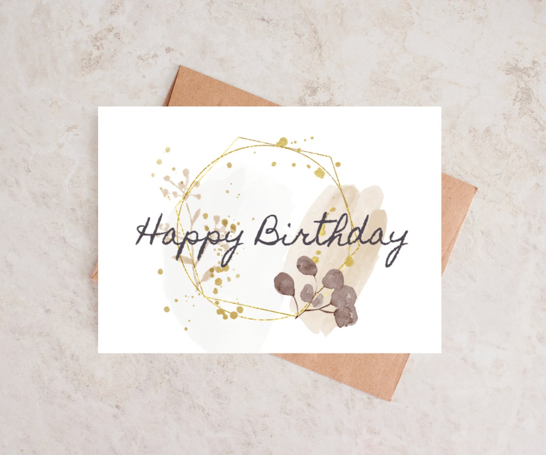 Printable Birthday Card, Boho Birthday Card, Printable, Instant