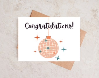 Retro Congratulations Card | Printable Congratulations Card | Digital Congratulations Card | Digital Download | 4x6 & 5x7 | PDF, JPG