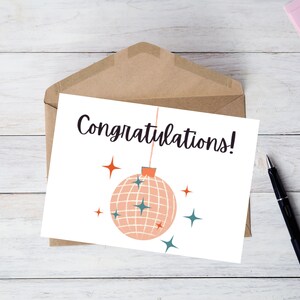 Retro Congratulations Card Printable Congratulations Card Digital Congratulations Card Digital Download 4x6 & 5x7 PDF, JPG image 3