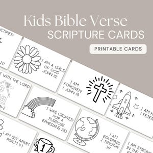 24 Bibel-Vers-Färbungs-affirmationskarten für Kinder | Kinder Bibel Färbung | Druckbar | Sonntagsschule | Christian | Schriftkarten | VBS
