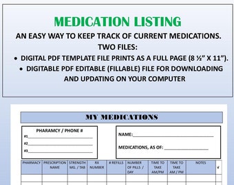 Medication Listing. My Medications.