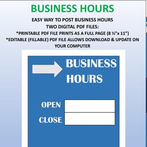 Business Hours. Store Hours. Shop Hours.
