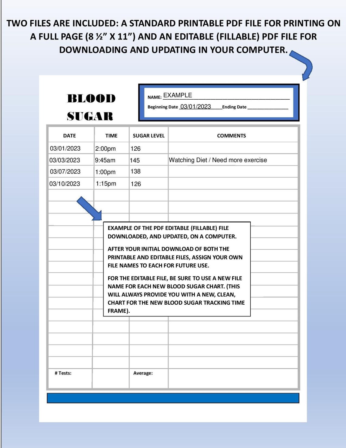Blood Sugar History. Blood Sugar Chart. Blood Sugar Log. Etsy