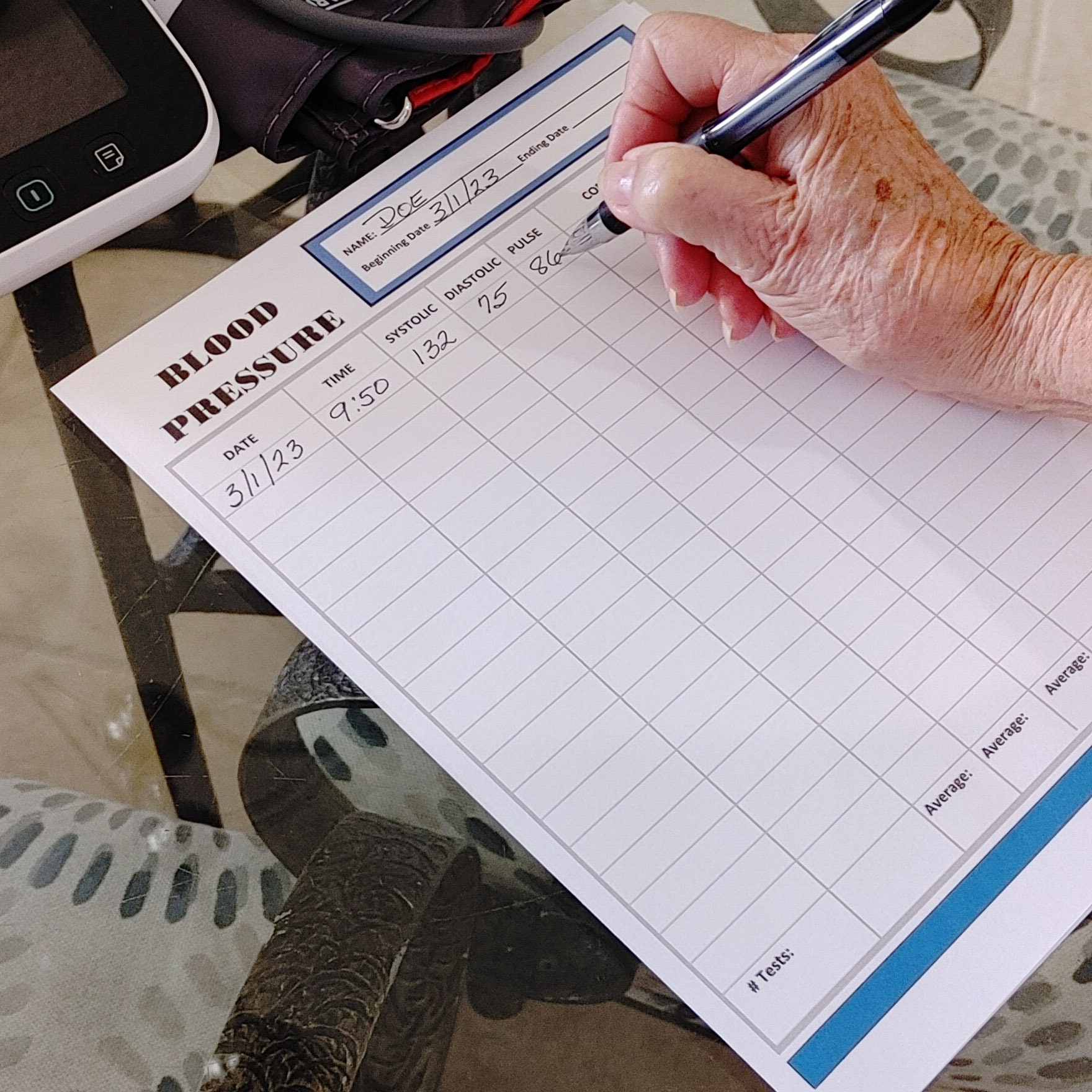 Blood Pressure Tracking Chart, Blood Pressure Log, Blood Pressure