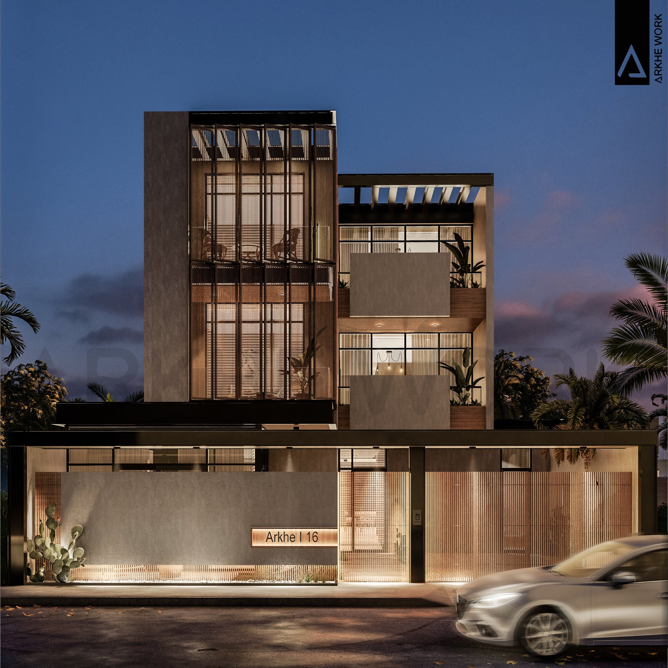 Arabia Modern Luxury House Plan ,contemporary House With Two Entry