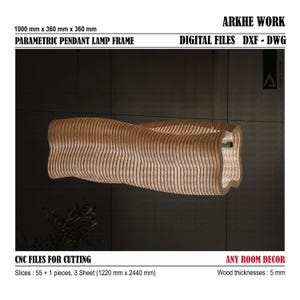 Parametric Pendant Lamp Frame CNC Cutting File | Digital Files | Unique Wood Light Fixture | DIY Lamp for Home Decor | Architect-Designed
