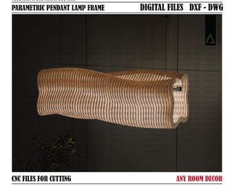 Parametric Pendant Lamp Frame CNC Cutting File | Digital Files | Unique Wood Light Fixture | DIY Lamp for Home Decor | Architect-Designed
