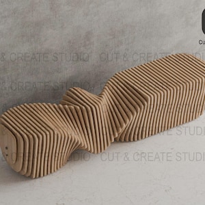 Parametric CNC Bench Plan | Adjustable Length | DIY Cnc Cut | Wooden Bench Digital File | CNC Furniture Design | Instant Download Dwg Dxf