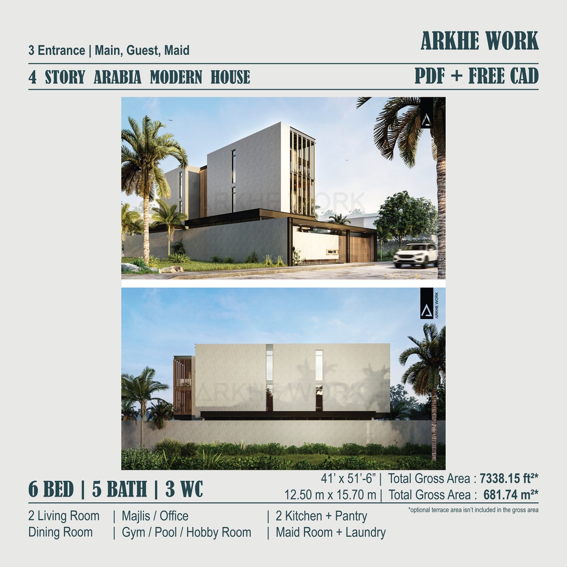 Arabia Modern Luxury House Plan ,contemporary House With Two Entry