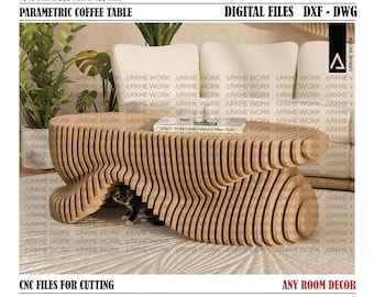 Parametric Wavy Coffee Table CNC Cutting File | Interior Decoration of Any Room Designed by Architect | Digital Files | DIY Furniture