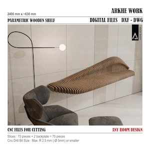 Parametric Wavy Shelf | CNC Cutting Design for Modern Furniture | CNC Digital Files | DIY Furniture |  Perfect for Any Room Design
