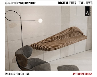 Parametric Wavy Shelf | CNC Cutting Design for Modern Furniture | CNC Digital Files | DIY Furniture |  Perfect for Any Room Design