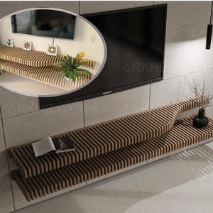 Parametric Wooden TV Unit | Floating Tv Unit | Cnc Console | Wall Mounted Tv Stand | CNC Wood Cutting | Digital Files Dxf | DIY Furniture