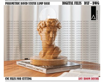 Parametric David Sculpture Statue Cutting File | Decorative Head of David Sculpture | CNC Ready Digital Files Dwg Dxf | DIY Furniture