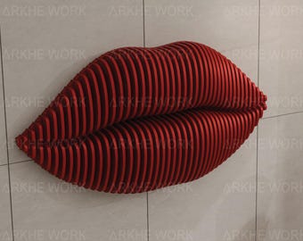 Parametric Lips Wall Art CNC Cutting File | Modern Cool CNC Design | Wall Decor | Digital Files | DIY Furniture | Architect-Designed