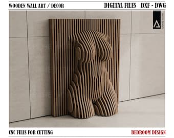 Sexy Woman Parametric Wall Art | Female Silhouette Sculpture CNC Wood Cutting Design | Digital Files | DIY Furniture | Architect-Designed