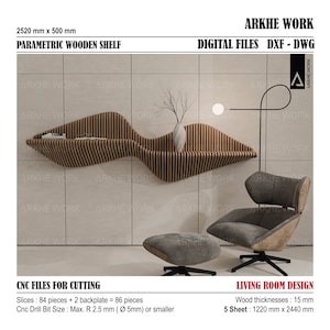 Parametric Wavy Shelf | CNC Cutting Design for Modern Furniture | CNC Digital Files | DIY Furniture |  Perfect for Any Room Design