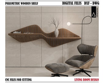 Parametric Wavy Shelf | CNC Cutting Design for Modern Furniture | CNC Digital Files | DIY Furniture |  Perfect for Any Room Design