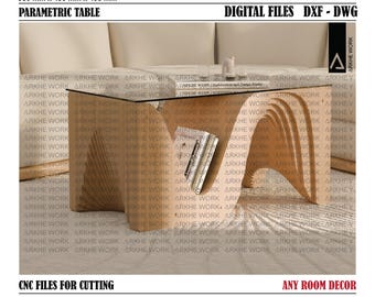 Parametric Wavy Coffee Table CNC Cutting File | Interior Decoration of Any Room Designed by Architect | Digital Files | DIY Furniture
